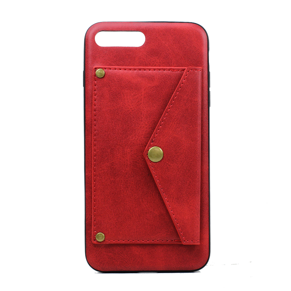 iPhone 8 Plus / 7 Plus Clip On Pocketbook Armor PU LEATHER Case (Red)